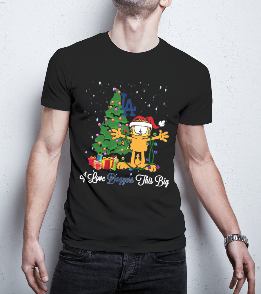 LA Dodgers Christmas Garfield I Love Dodgers This Big T-Shirt