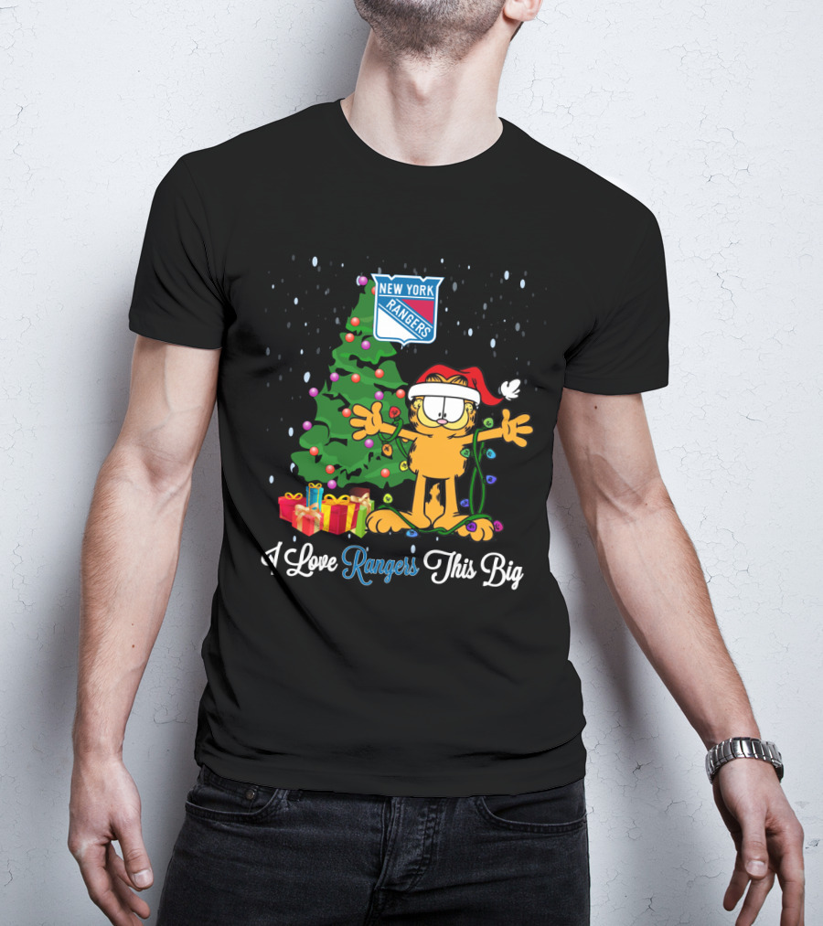 I Love New York Rangers This Big Christmas Garfield T-Shirt