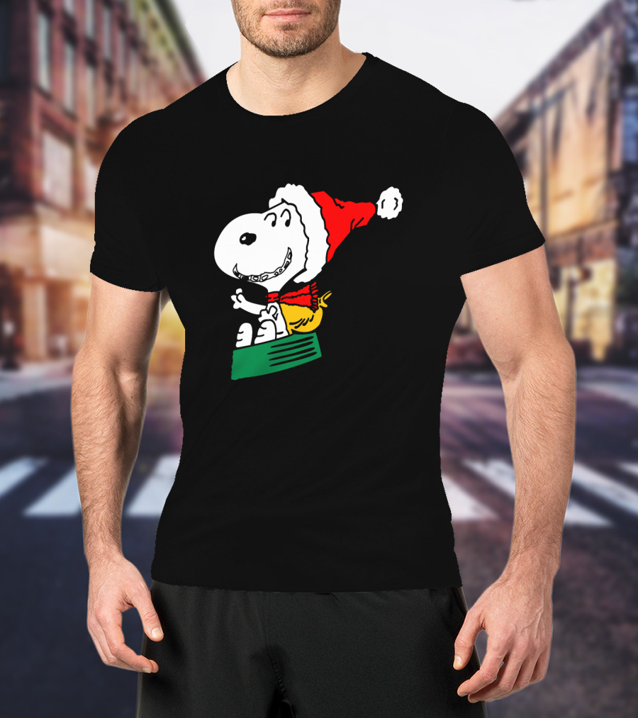 Snoopy Santa Sleigh Holiday Fun T-Shirt