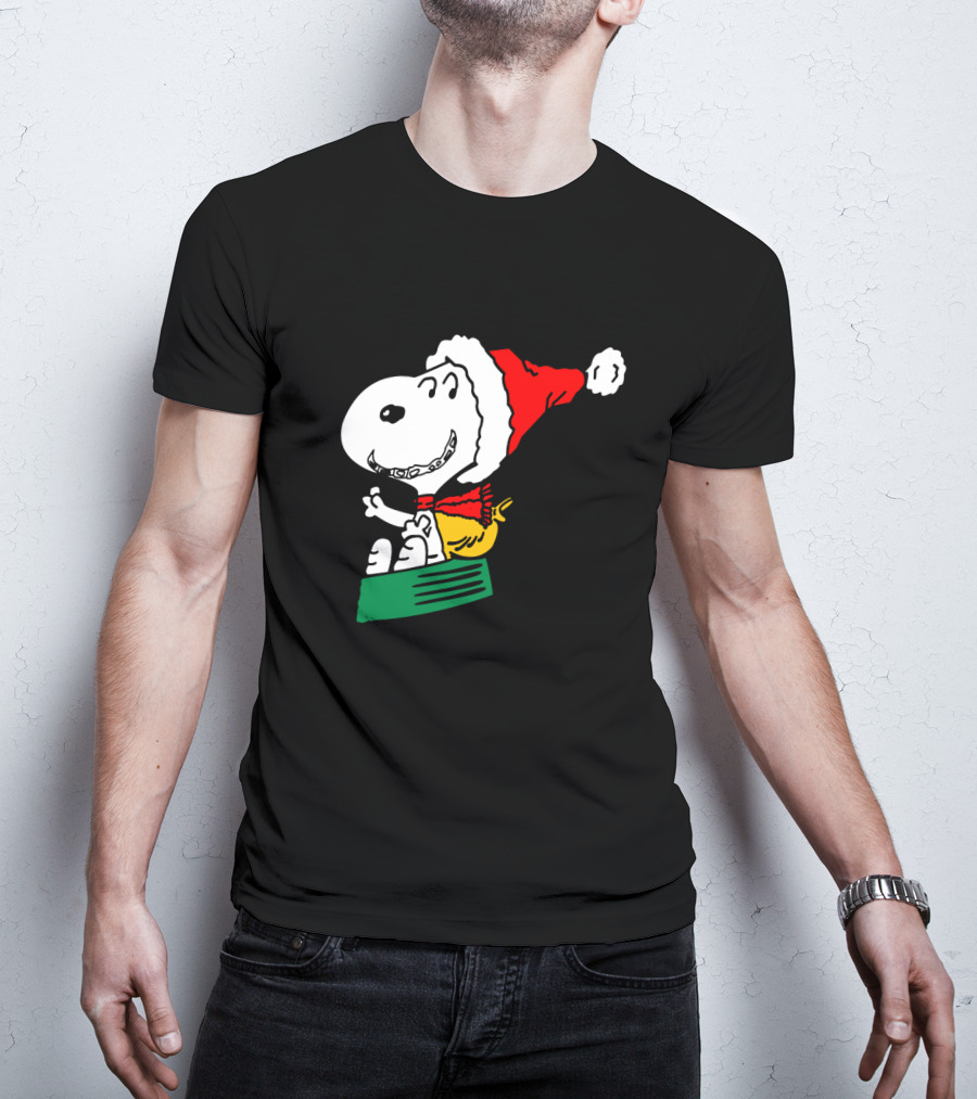 Snoopy Santa Sleigh Holiday Fun T-Shirt