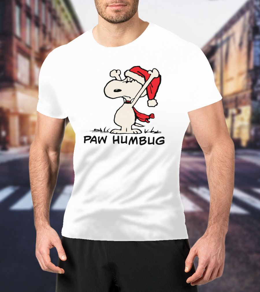 Snoopy Paw Humbug Christmas Santa Hat T-Shirt
