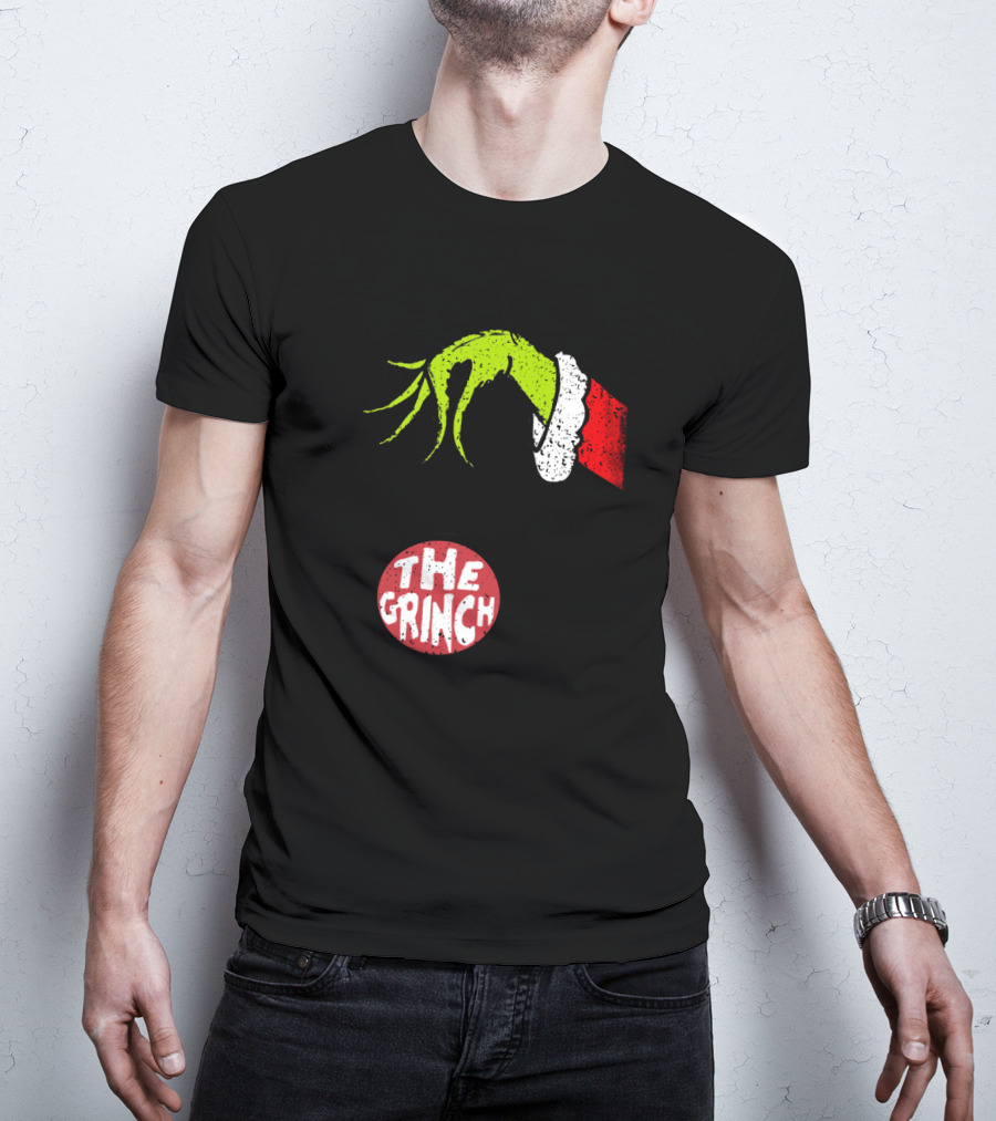 The Grinch Hand Holding Red Ornament With The Grinch Text T-Shirt