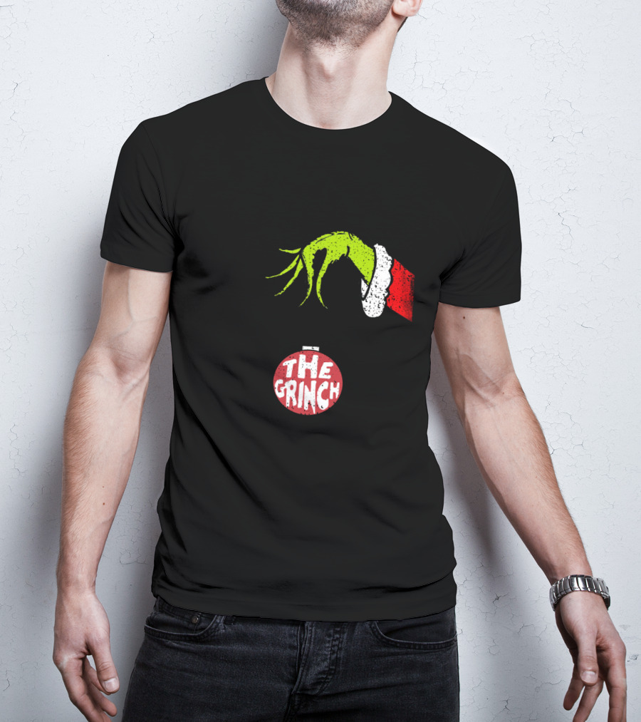The Grinch Green Hand Holding Red T-Shirt