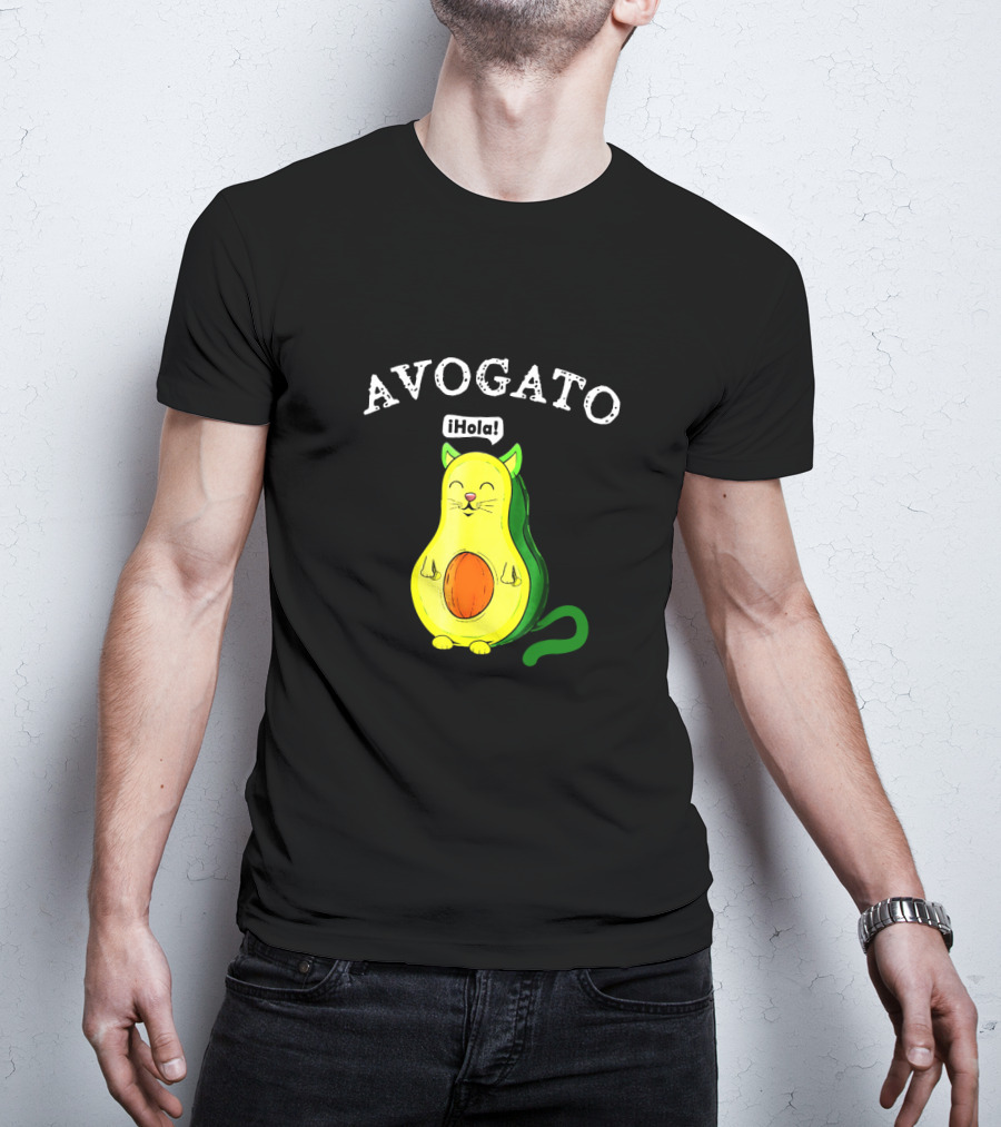 Avogato Hola Avocado Cat Face T-Shirt