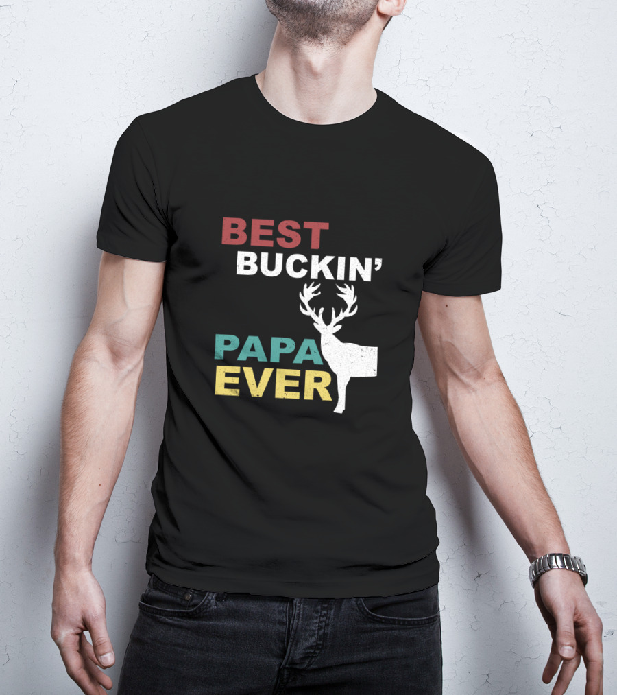 Best Buckin' Papa Ever Deer Antler T-Shirt