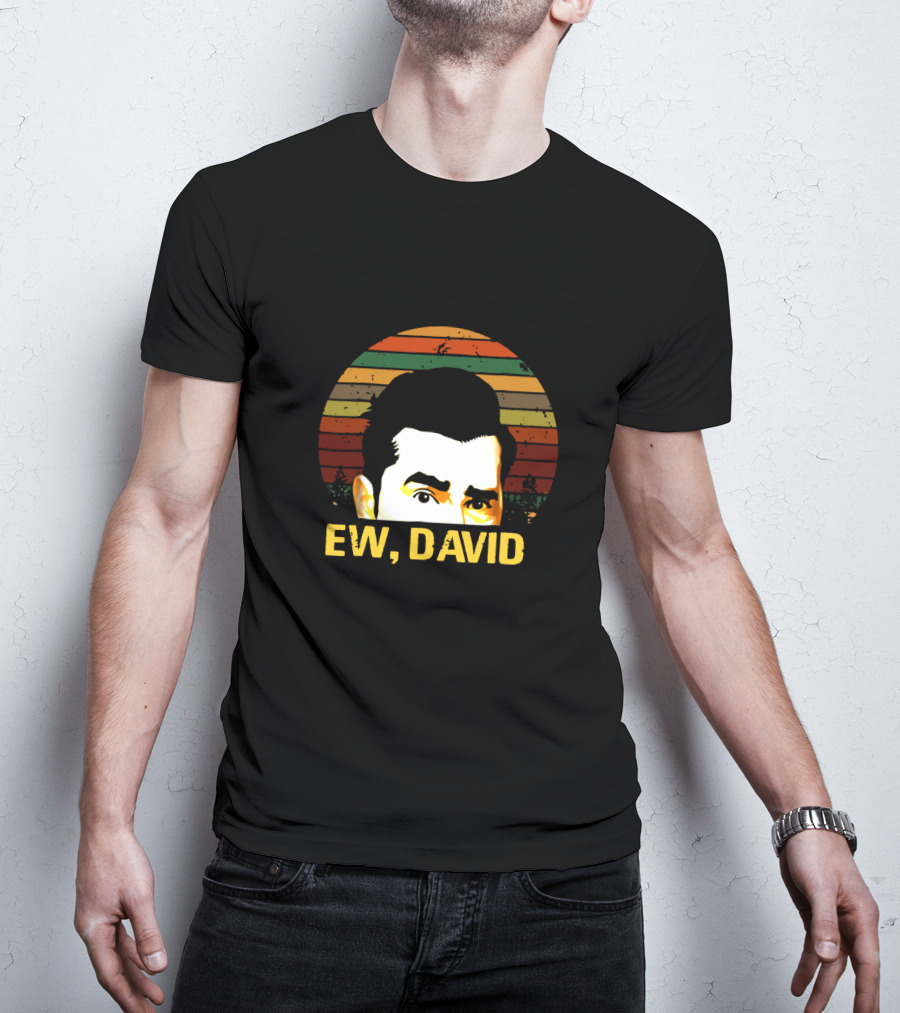Retro Ew David Rose Multicolor Stripes Portrait T-Shirt