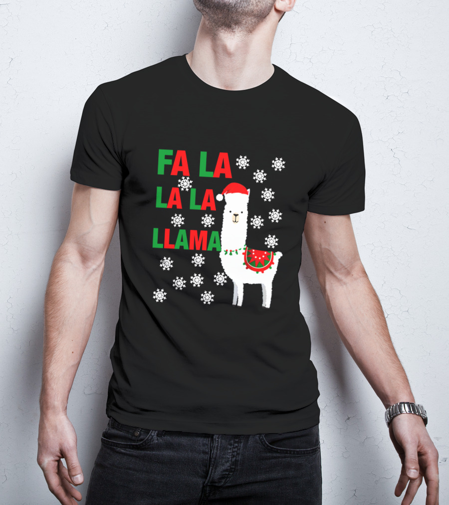 Fa La La La Llama Christmas Snowflake Holiday T-Shirt