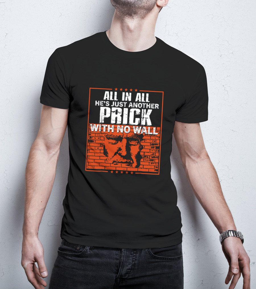 All In All He's Just Another Prick With No Wall With Brick Background T-Shirt