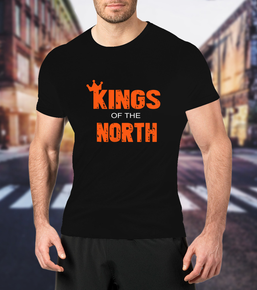 Kings Of The North Crown Symbol Bold Orange Typography T-Shirt