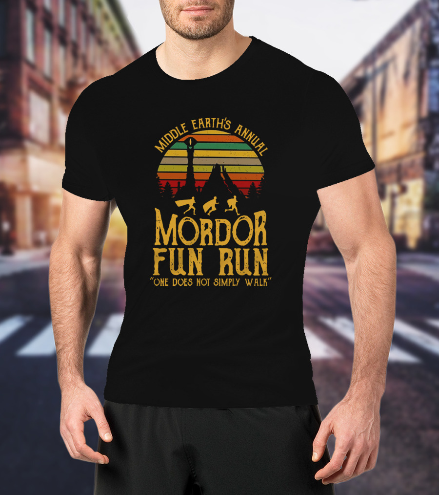 Middle Earth's Annual Mordor Fun Run One Does Not Simply Walk T-Shirt