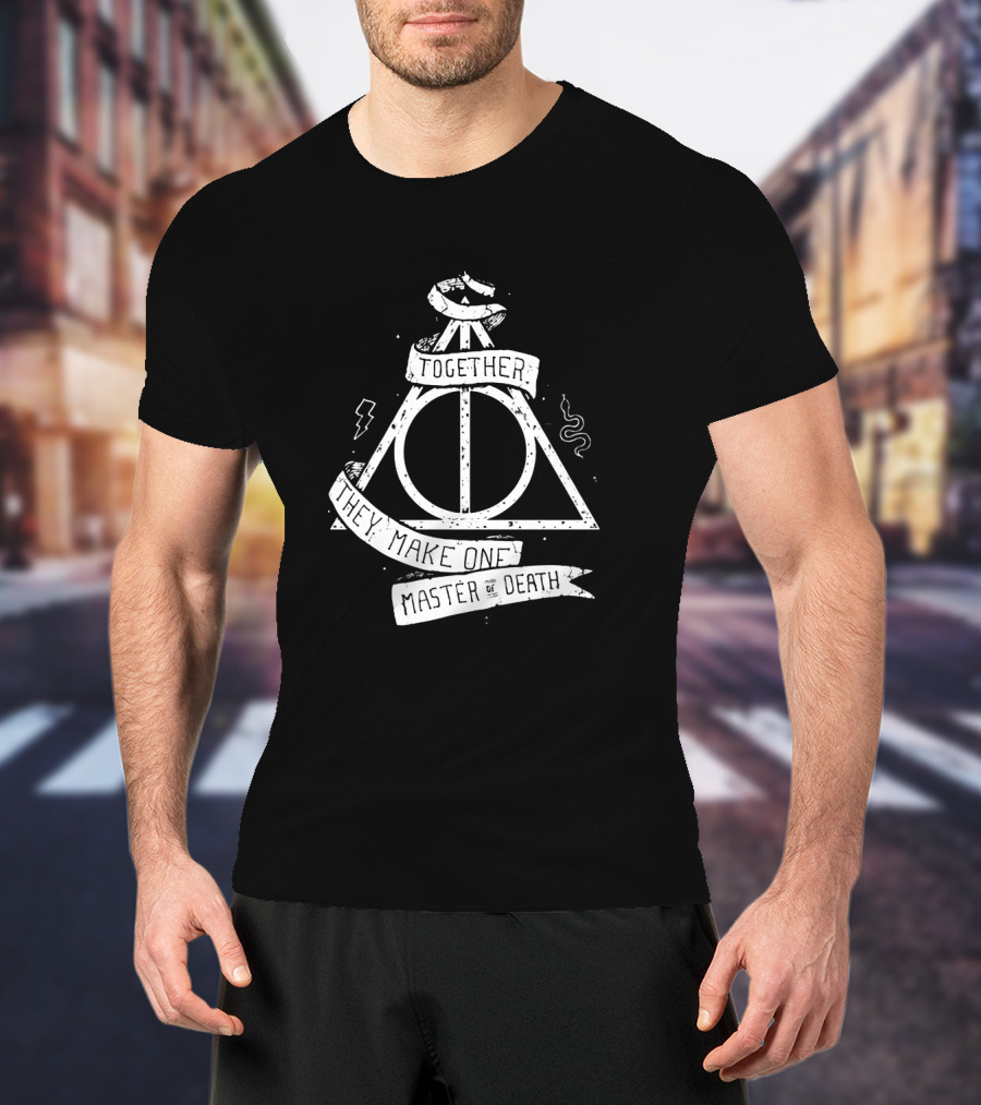 The Master Of Death Symbol With Together They Make One Text And Iconic Triangle T-Shirt