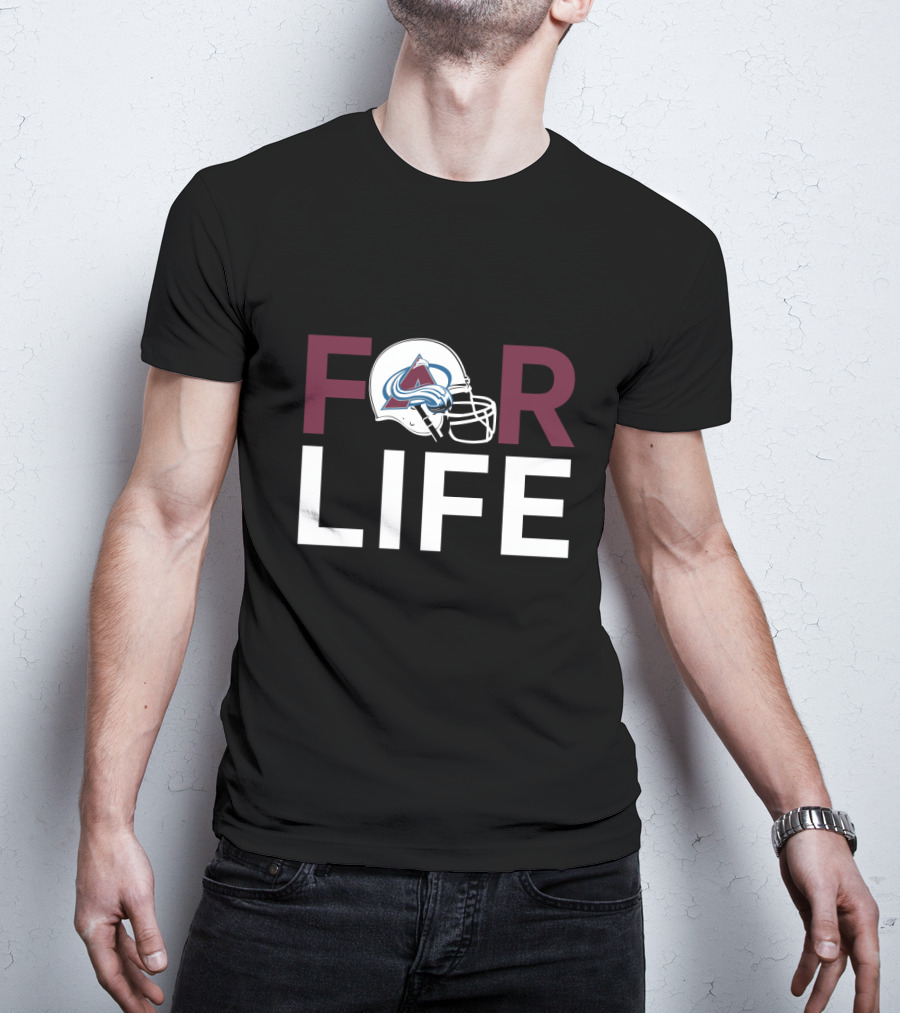 Colorado Avalanche Helmet Logo For Life T-Shirt