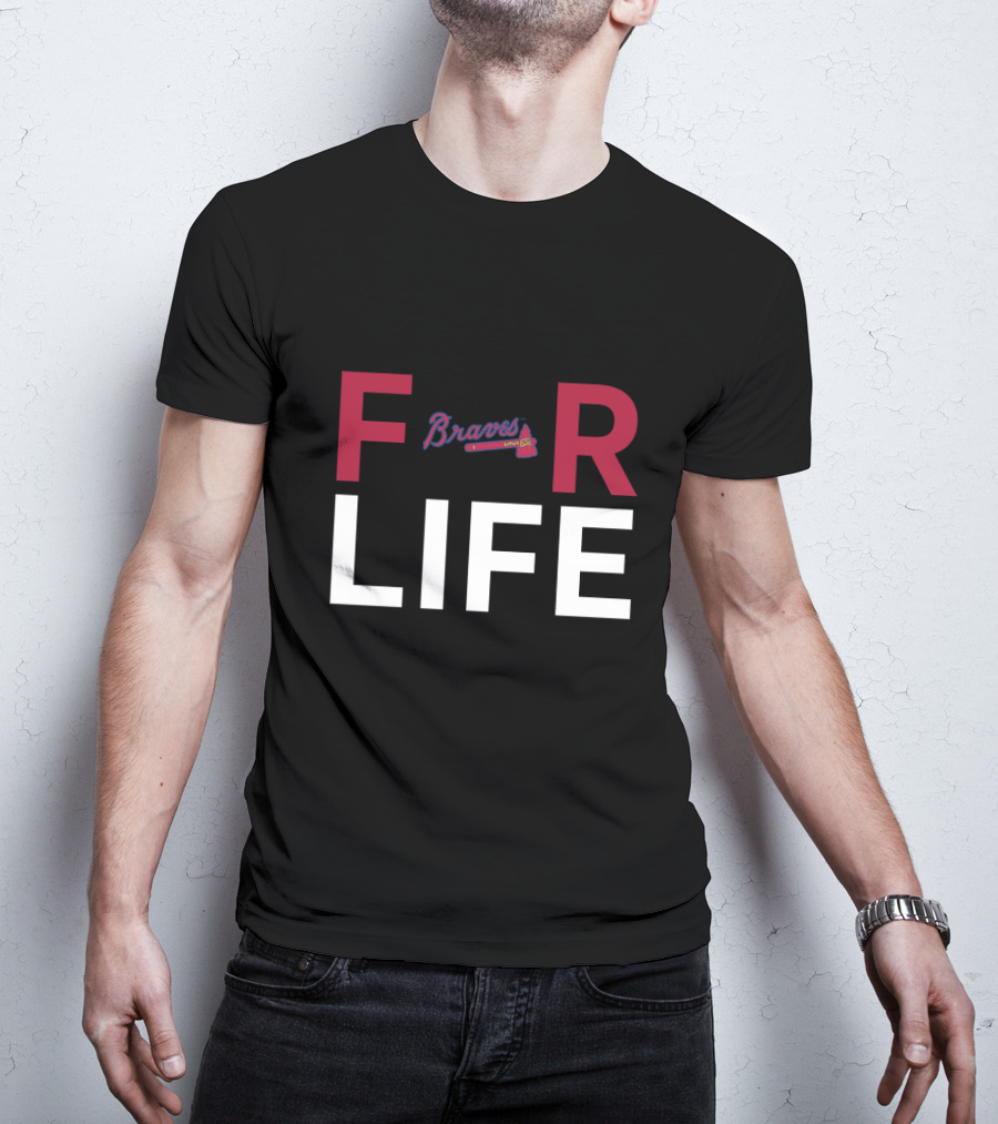Braves Tomahawk Logo Between Bold For Life Atlanta Fans T-Shirt