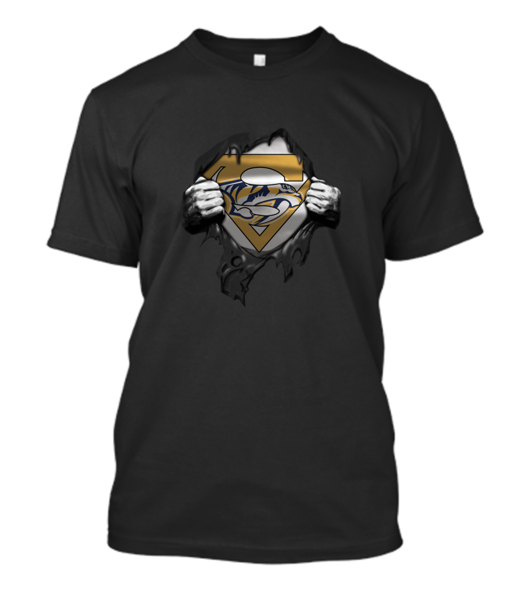 Nashville Predators Superman Logo Mashup Fan Emblem T-Shirt