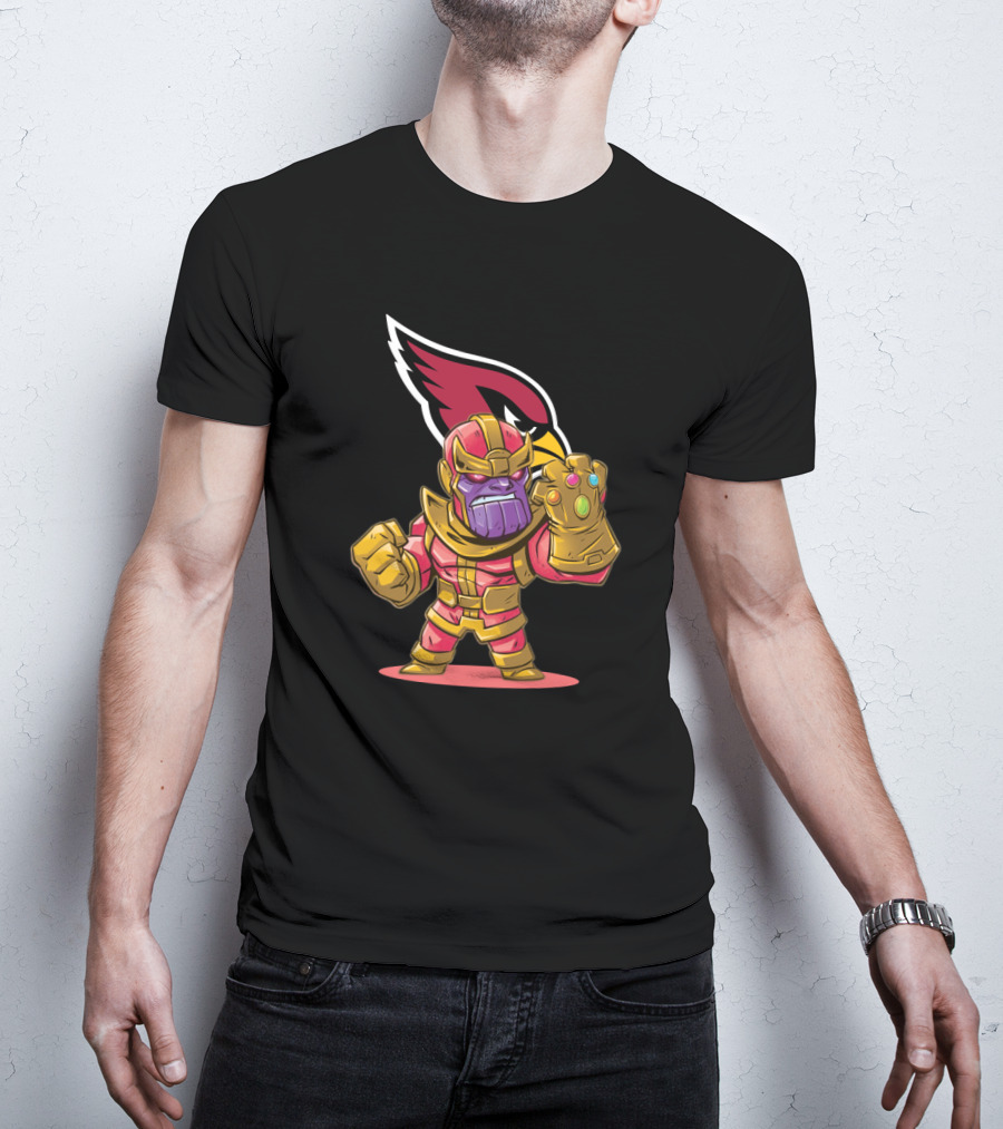 Thanos Arizona Cardinals Infinity Gauntlet Fan Crossover T-Shirt