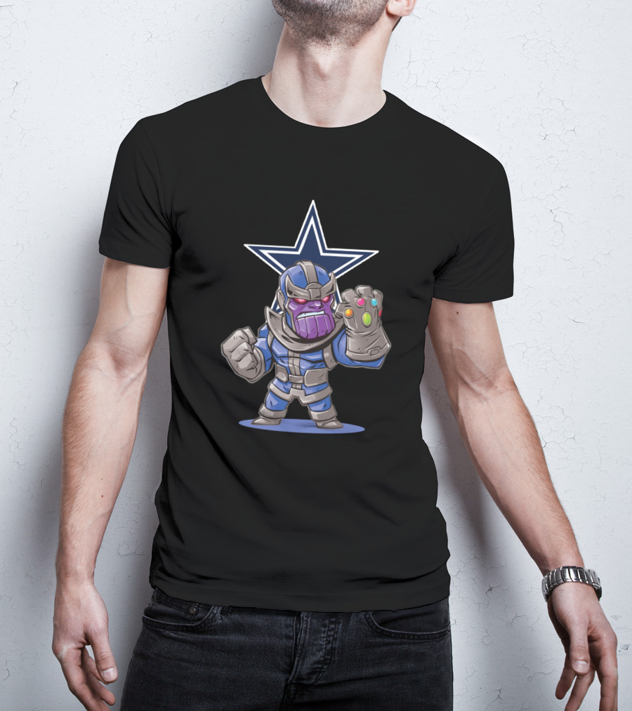 Thanos Dallas Cowboys Infinity Gauntlet Star T-Shirt