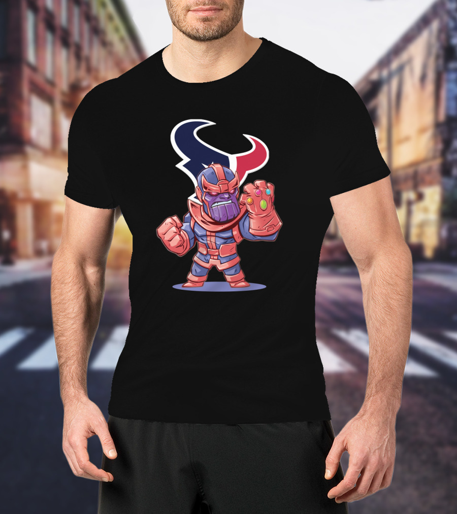 Thanos Infinity Gauntlet Houston Texans Fans Cartoon T-Shirt