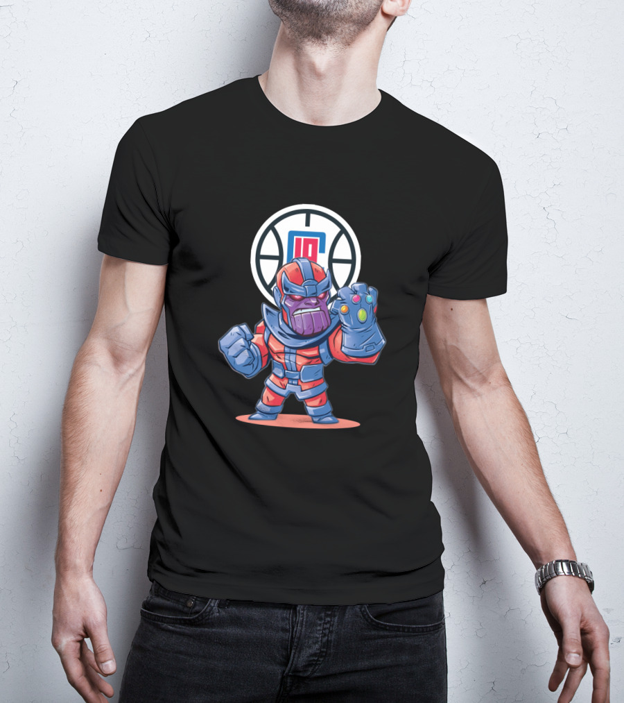 Thanos La Clippers Fans Battle Stance Infinity Gauntlet T-Shirt