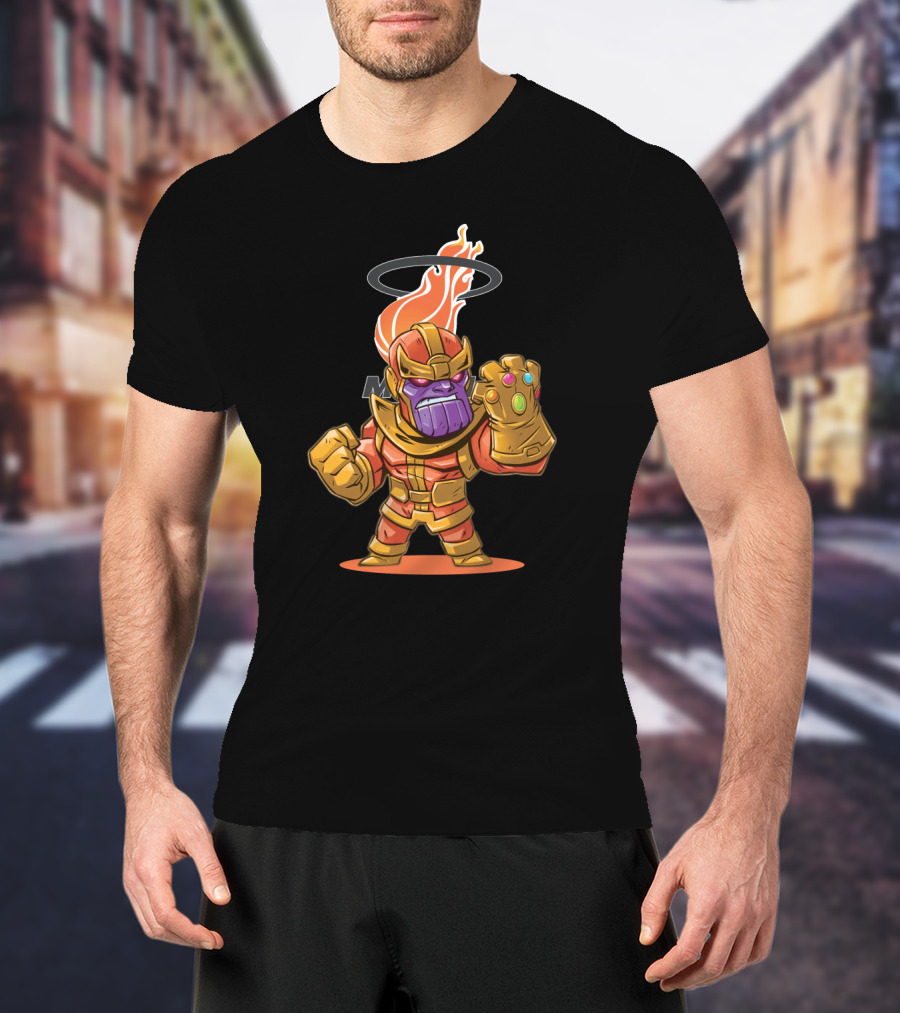 Miami Heat Fans Thanos Infinity Gauntlet Basketball Marvel T-Shirt