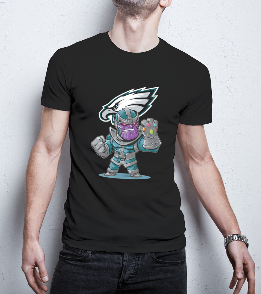 Thanos Philadelphia Eagles Infinity Gauntlet Crossover T-Shirt