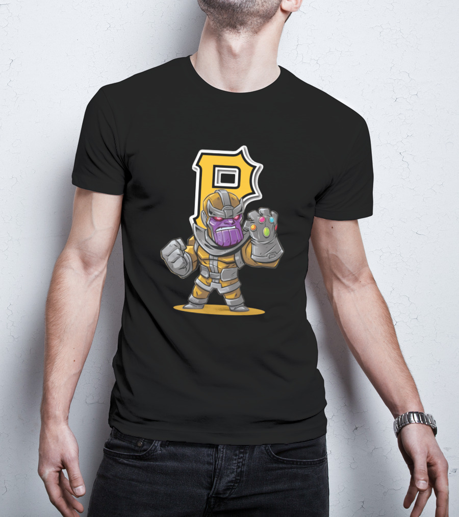 Thanos Pittsburgh Pirates Mashup Gauntlet P Baseball T-Shirt