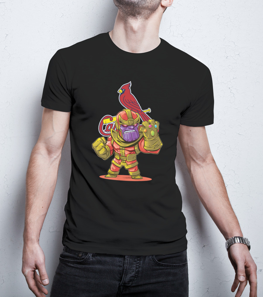 Thanos Infinity Gauntlet Meets St. Louis Cardinals Baseball Fan T-Shirt