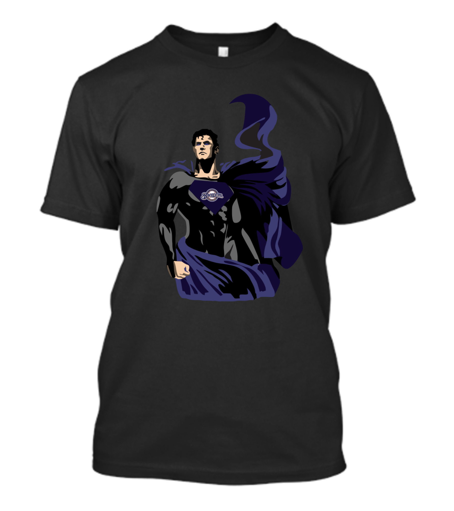 Superman Milwaukee Brewers Heroic Mlb Crossover Fusion T-Shirt