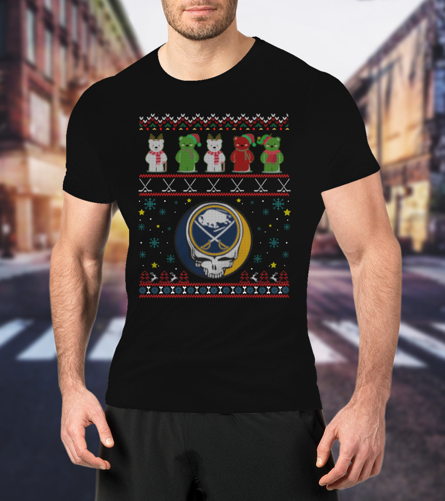 Buffalo Sabres Bears Grateful Dead Hockey Ugly T-Shirt
