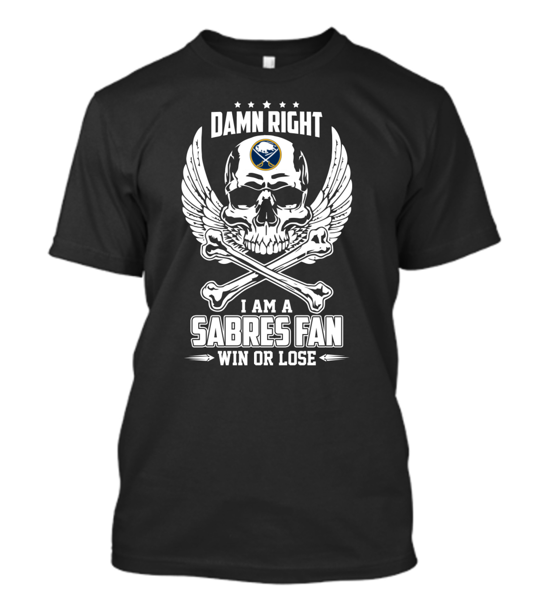Skull And Crossbones Buffalo Sabres Fan Pride Win Or Lose T-Shirt