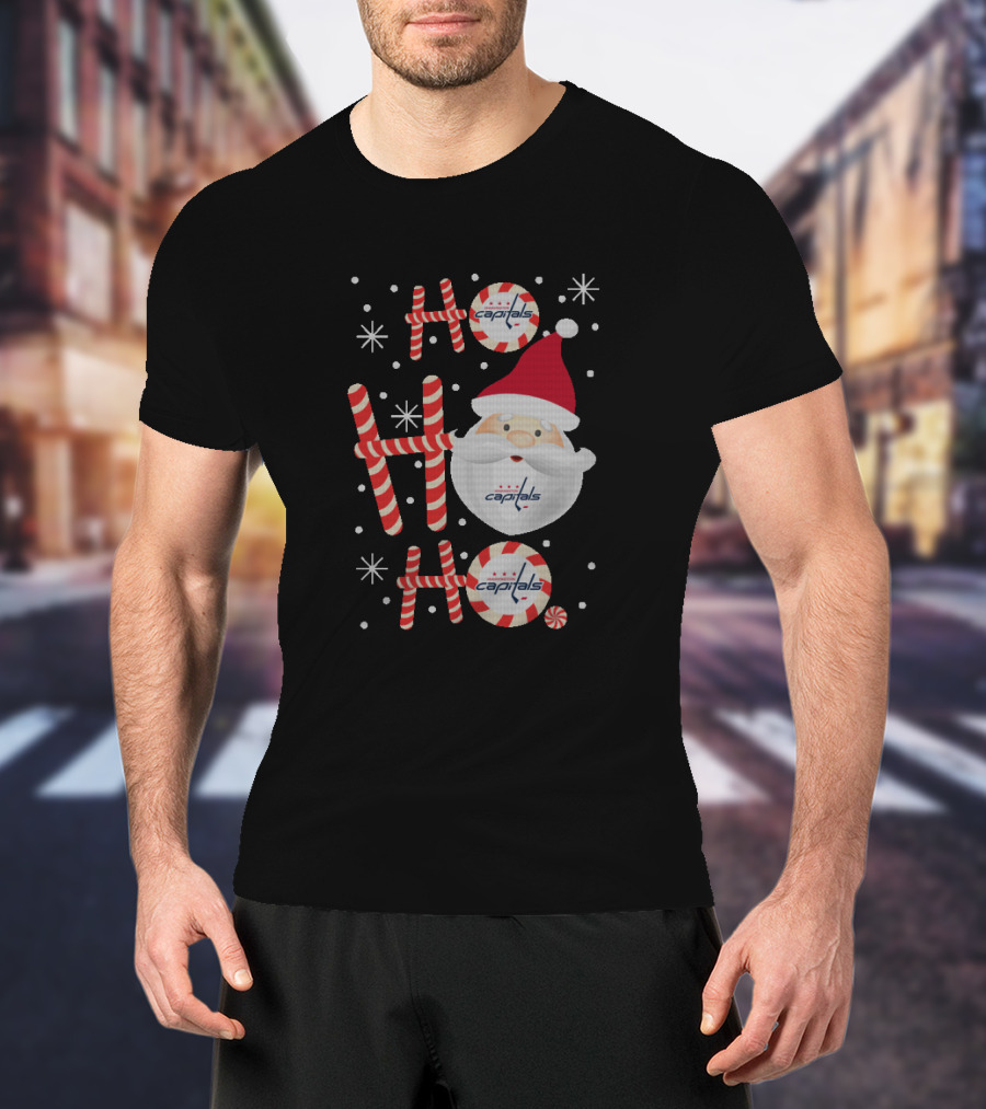 Ho Ho Ho Capitals Christmas Santa Logo For Washington Fans T-Shirt