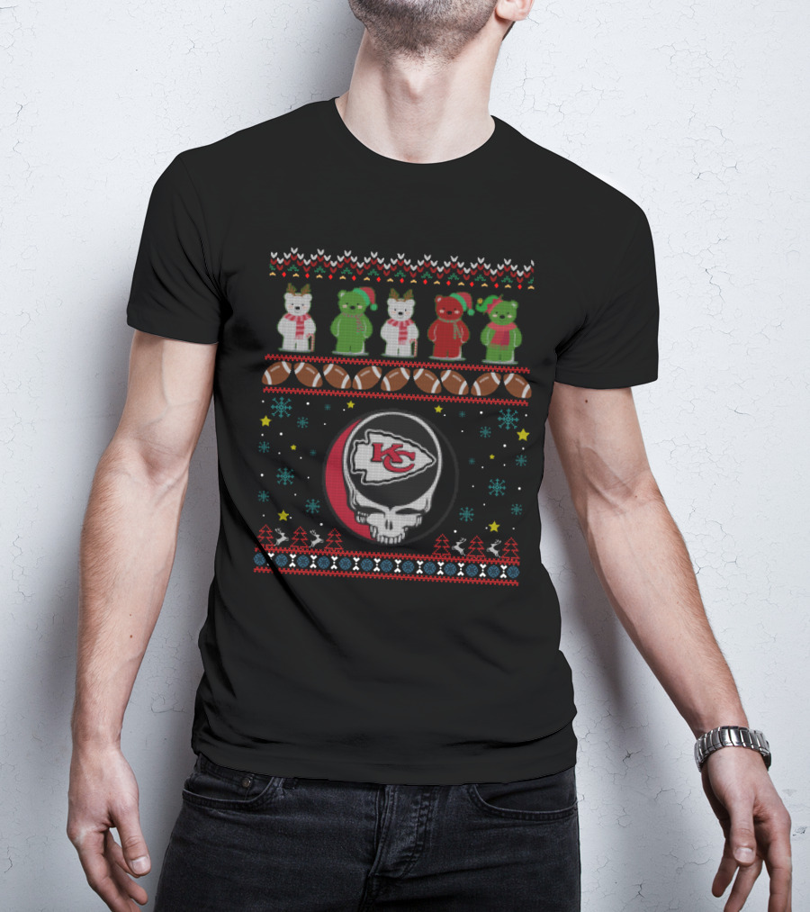 Kansas City Chiefs Grateful Dead Bears Christmas T-Shirt