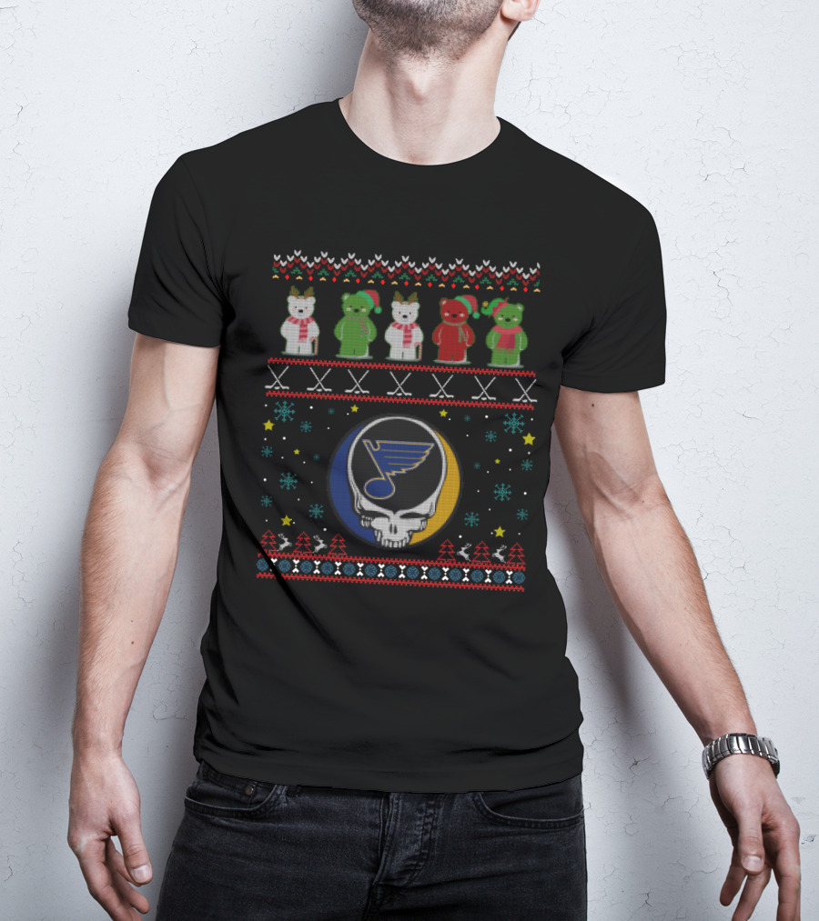 St. Louis Blues Grateful Dead Bears Festive T-Shirt