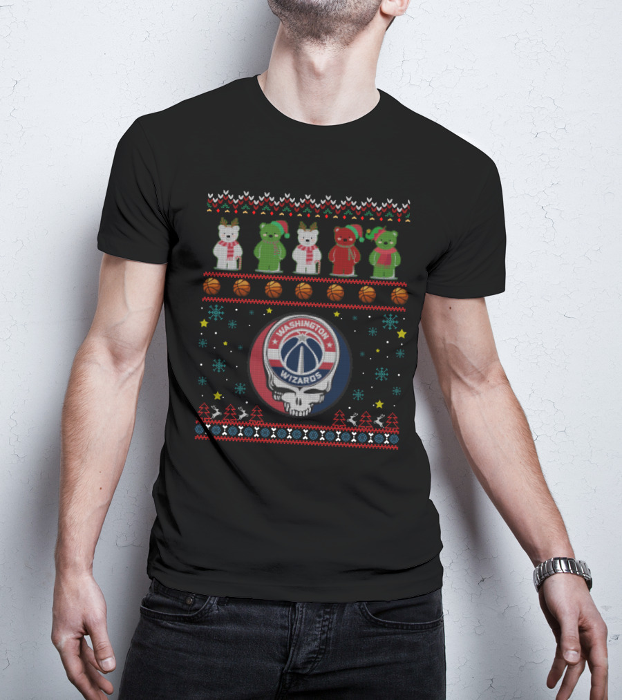 Washington Wizards Grateful Dead Bears Christmas T-Shirt