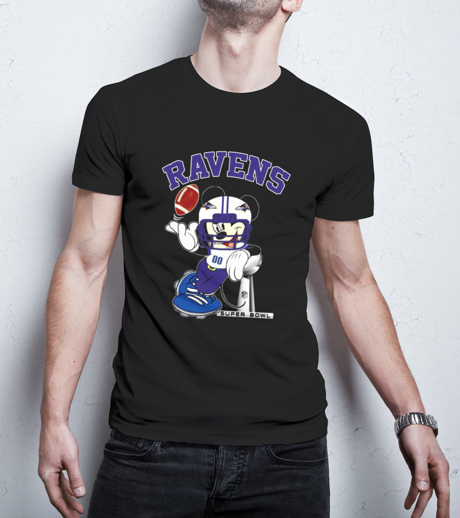 Ravens Mickey Super Bowl Nfl Baltimore T-Shirt
