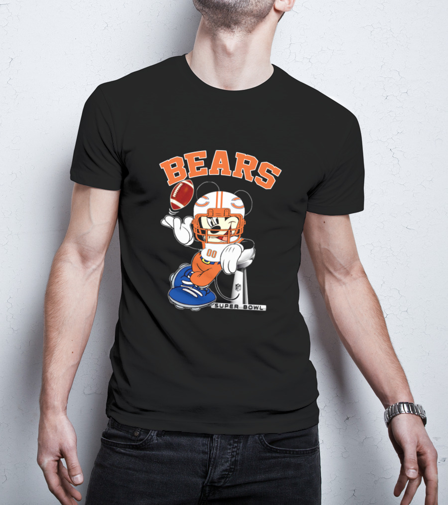 Bears Nfl Mickey Super Bowl Football Character T-Shirt