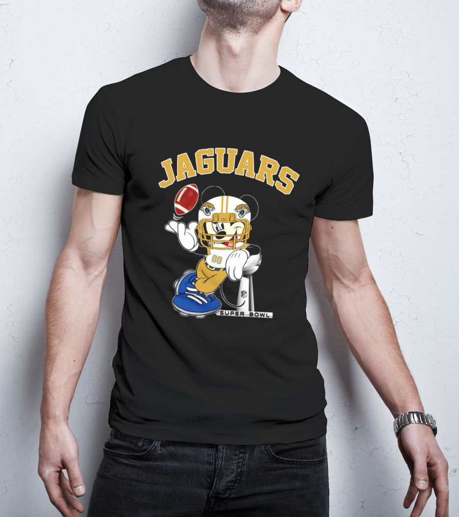 Jaguars Mickey Mouse Nfl Super Bowl Football T-Shirt