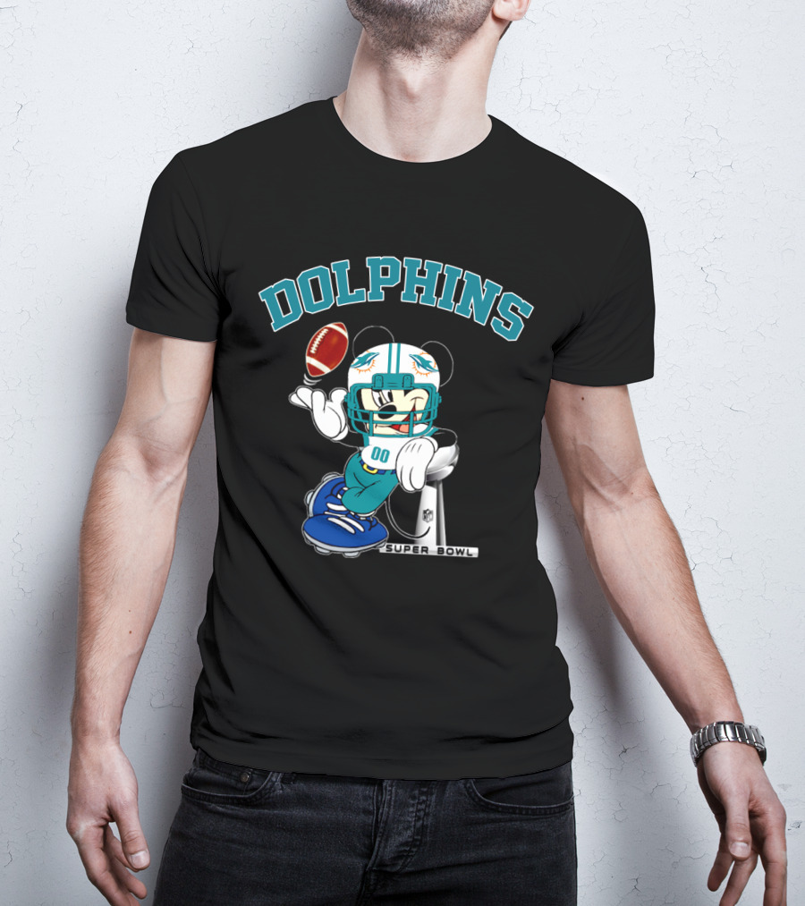 Miami Dolphins Mickey Nfl Super Bowl Football T-Shirt
