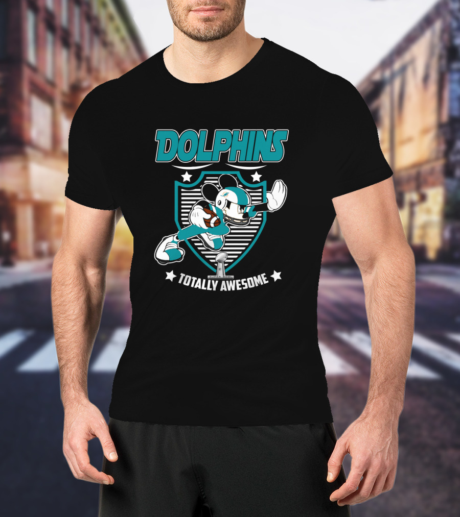 Dolphins Totally Awesome Mickey Football T-Shirt