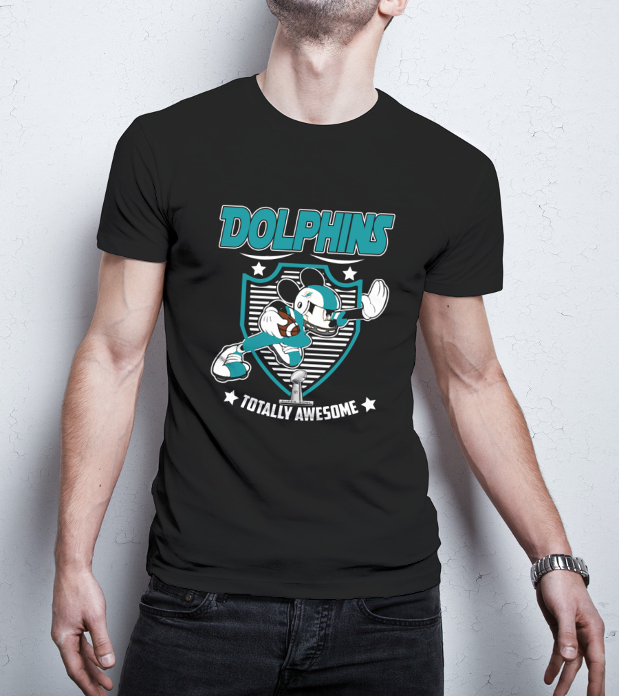 Dolphins Totally Awesome Mickey Football T-Shirt
