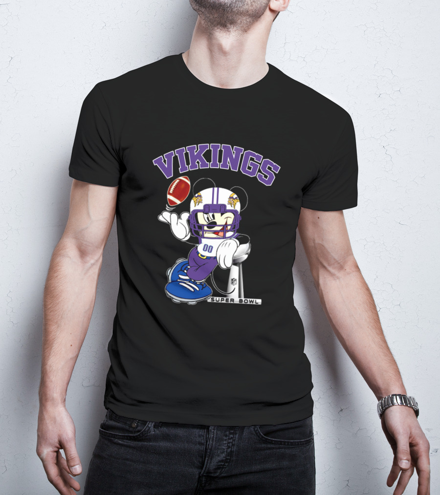 Vikings Minnesota Mickey Nfl Super Bowl Football T-Shirt