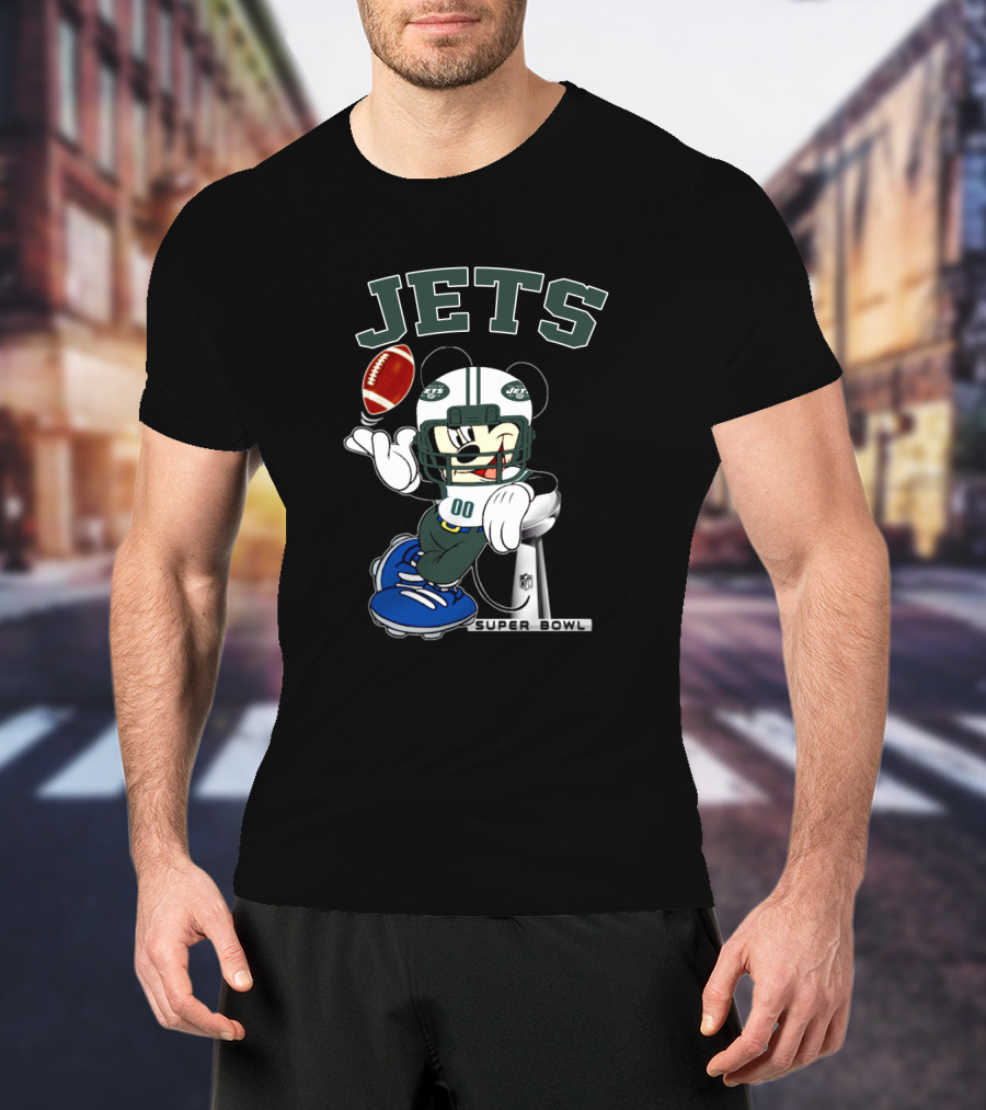 Jets Mickey Helmet Football Super Bowl Nfl T-Shirt