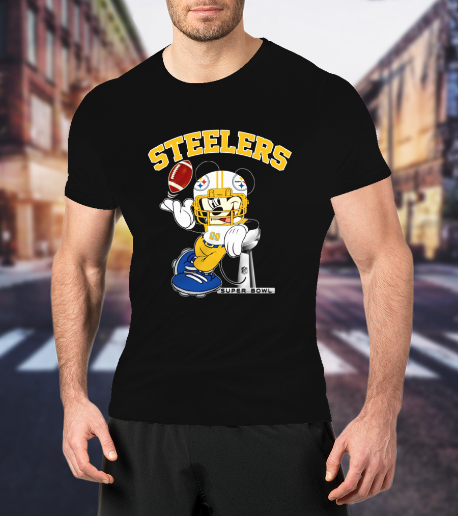 Steelers Mickey Nfl Super Bowl Football Character T-Shirt