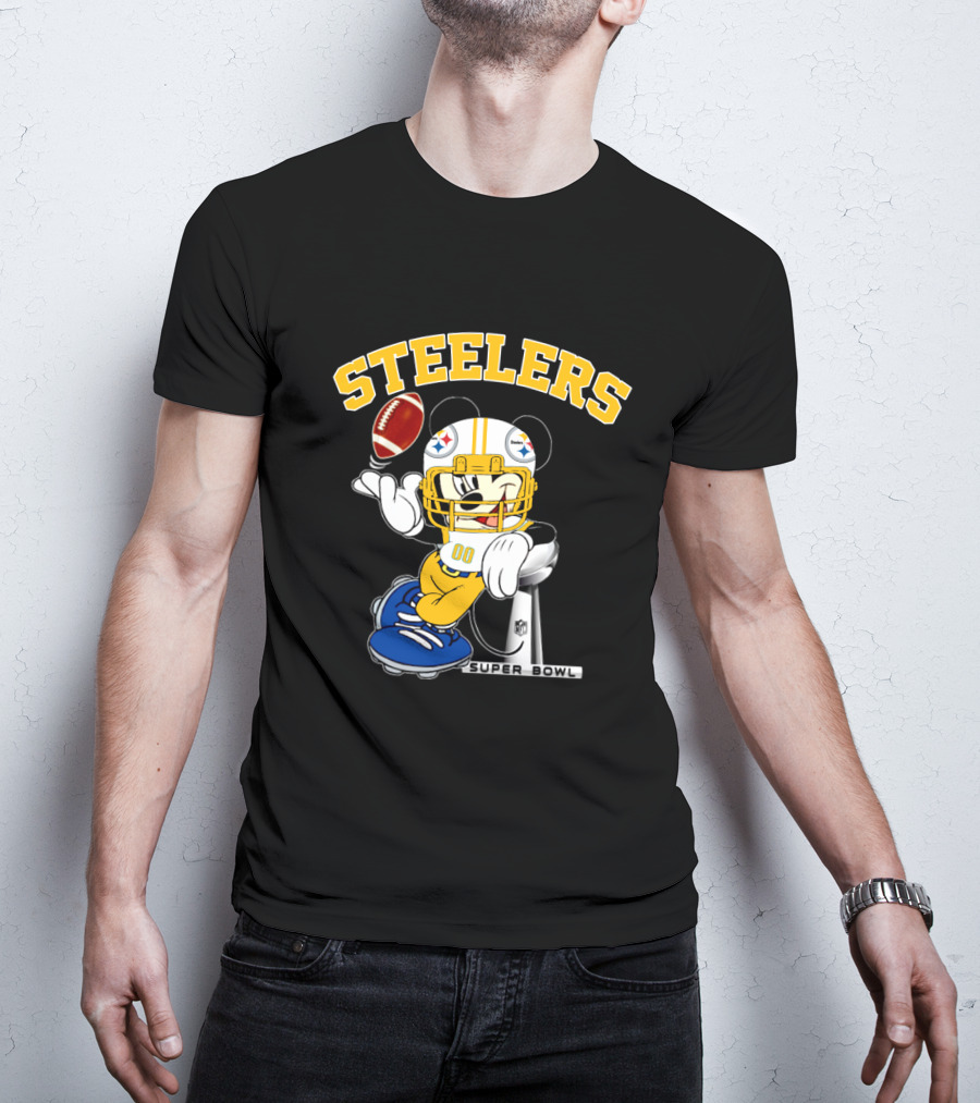 Steelers Mickey Nfl Super Bowl Football Character T-Shirt