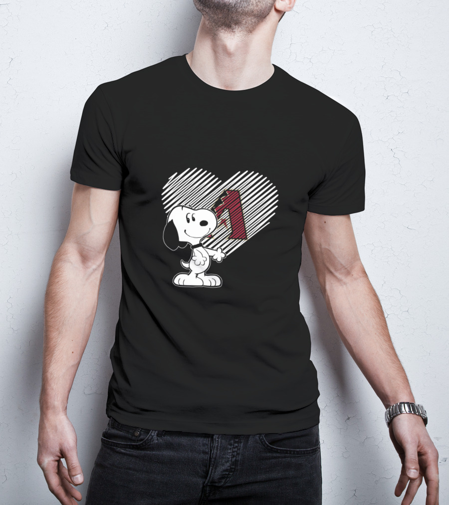 Snoopy Heart Number One Arizona Diamondbacks Fan T-Shirt