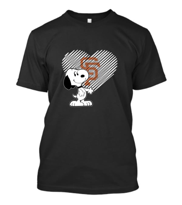 Snoopy Heart San Francisco Giants Fan Emblem T-Shirt