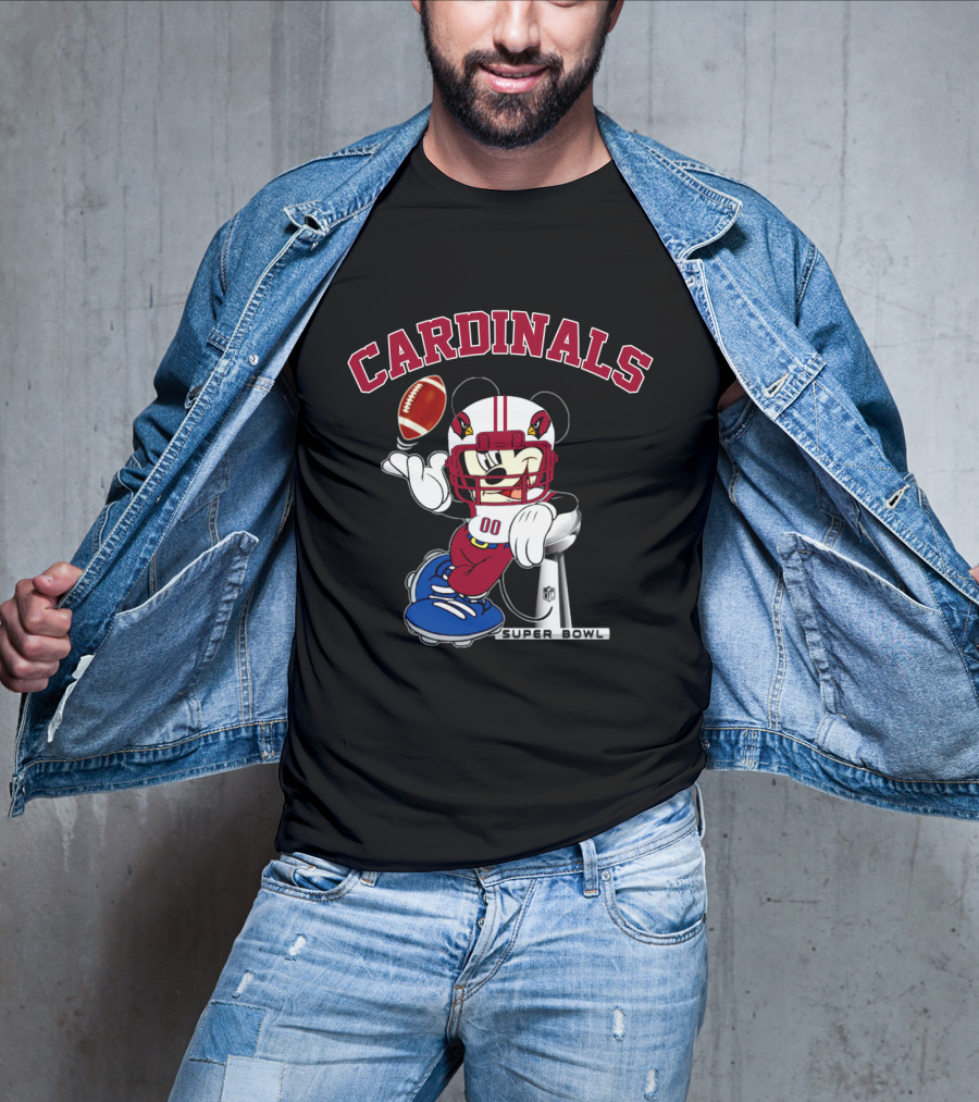 Cardinals Super Bowl Mickey Nfl Football T-Shirt