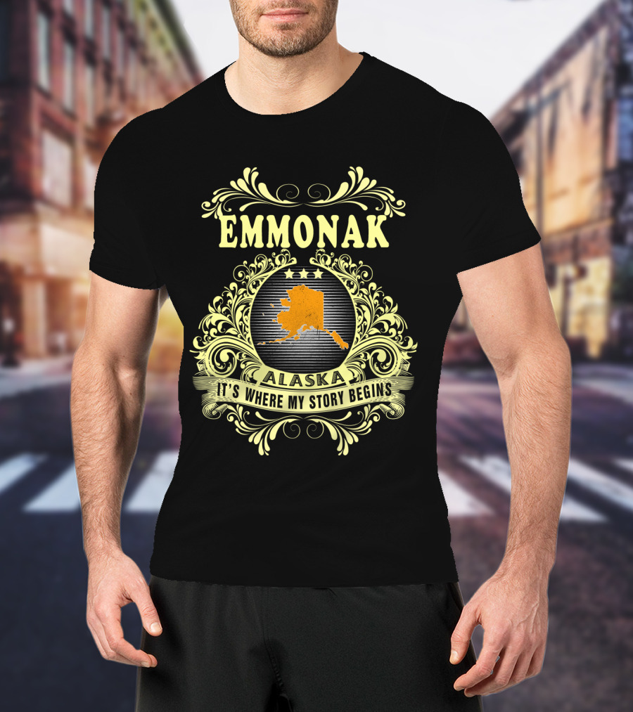 Emmonak Alaska It's Where My Story Begins Vintage Ornate T-Shirt