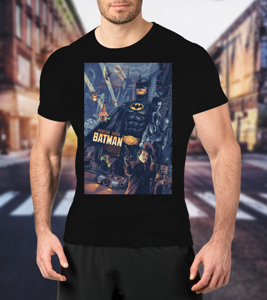 Batman 1989 Nicholson Keaton Gotham City Movie T-Shirt
