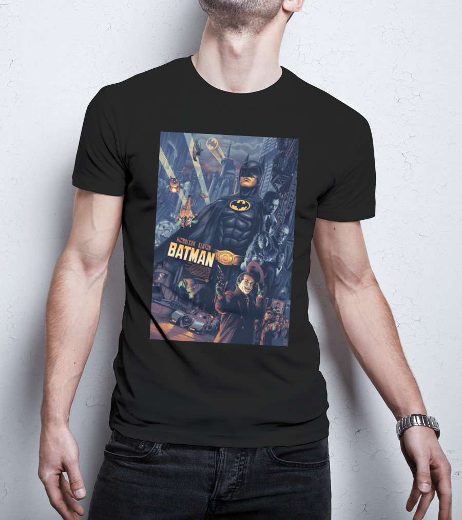 Batman 1989 Nicholson Keaton Gotham City Movie T-Shirt