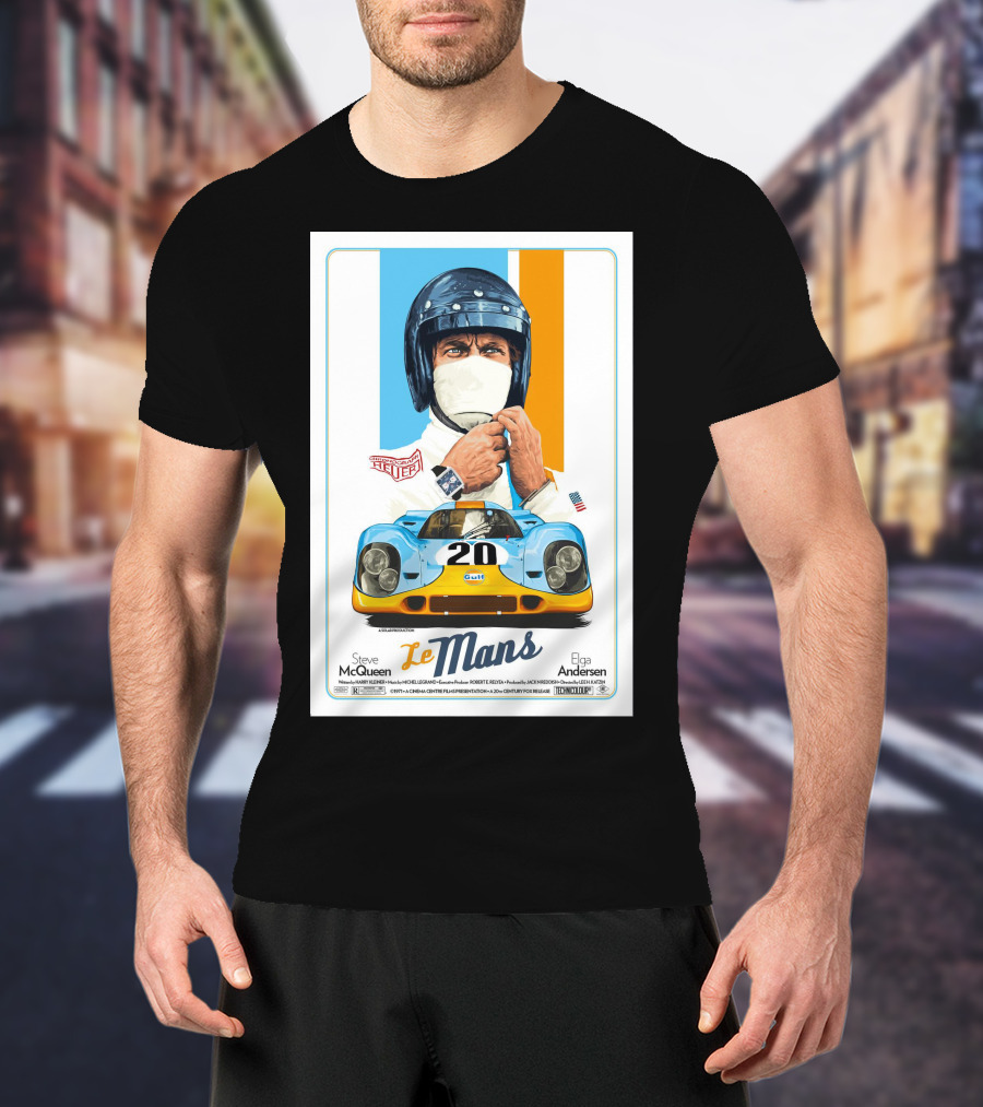 Steve Mcqueen Le Mans Gulf Driver 20 Elga Andersen T-Shirt